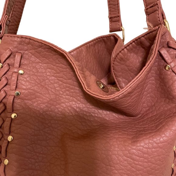 Under One Sky Faux Leather Exterior Brown Pouch Zipper Closure Pockets Inside - Picture 4 of 16